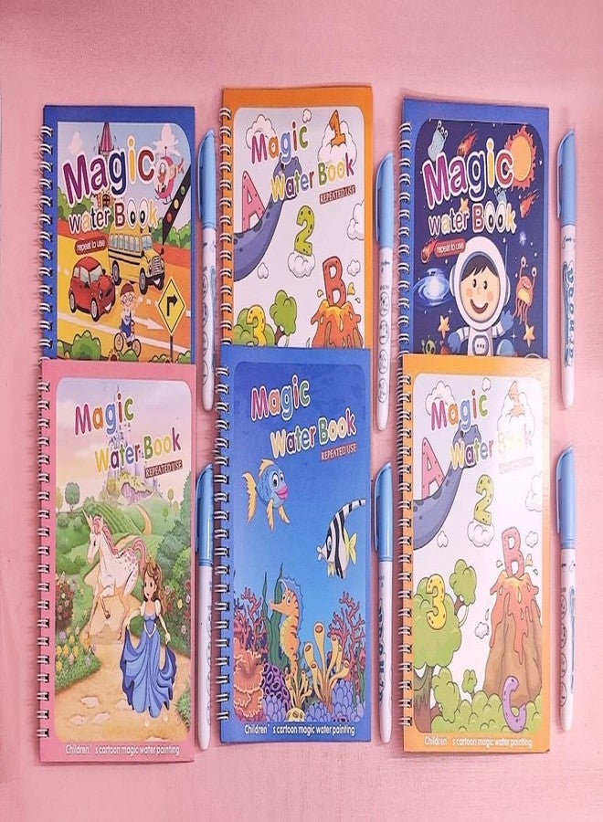 Tera13 TERA 13 (5 Piece Magic Water Cooring Book For Return Gifts Magic Water Coloring Books With Drawing Reusable Water-Reveal Activity Pad,Water Pen For Kids Return Gifts For Kids Birthday Party,30 Pages - Image 5